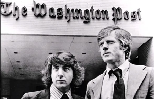 Dustin Hoffman e Robert Redfort no filme Todos Homens do Presidente